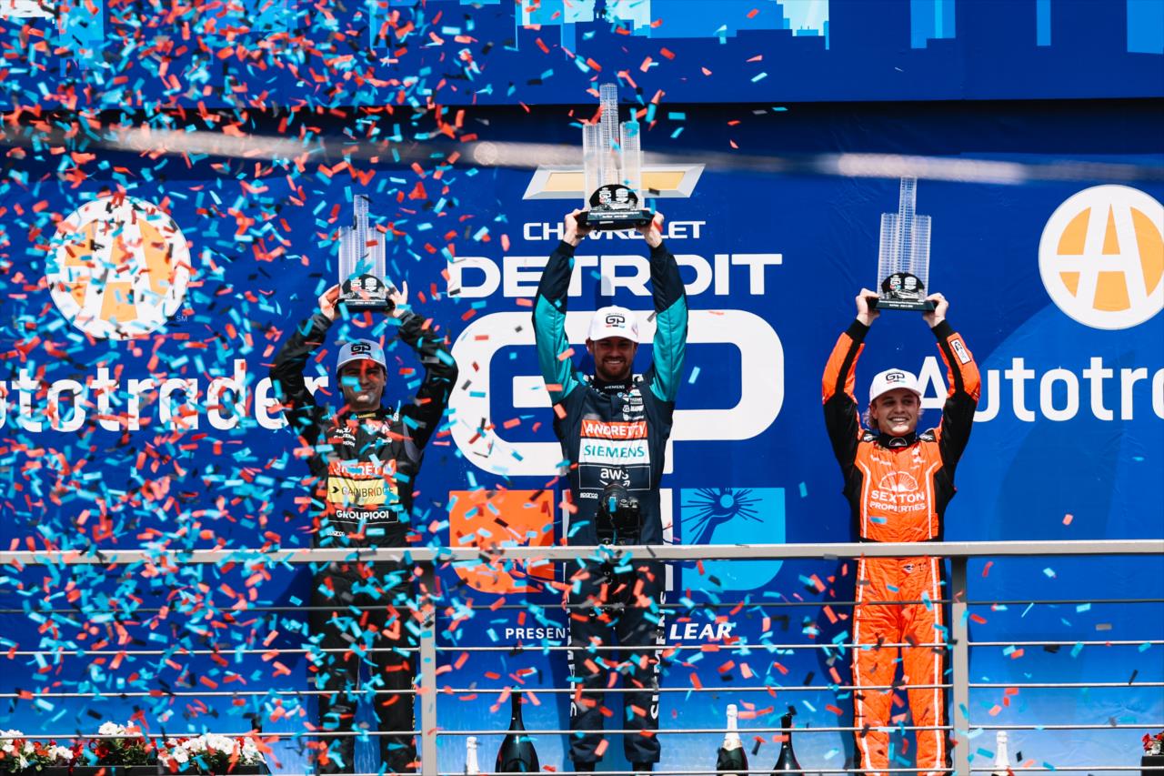 Colton Herta, Santino Ferrucci and Kyle Kirkwood - Chevrolet Detroit Grand Prix - By: Joe Skibinski -- Photo by: Joe Skibinski